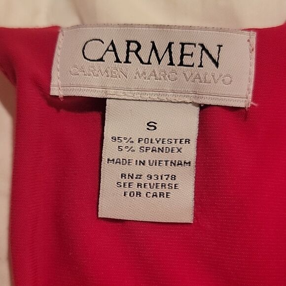 Carmen Marc Valvo Vibrant Pink Draped Blouse Sz S - Picture 6 of 6